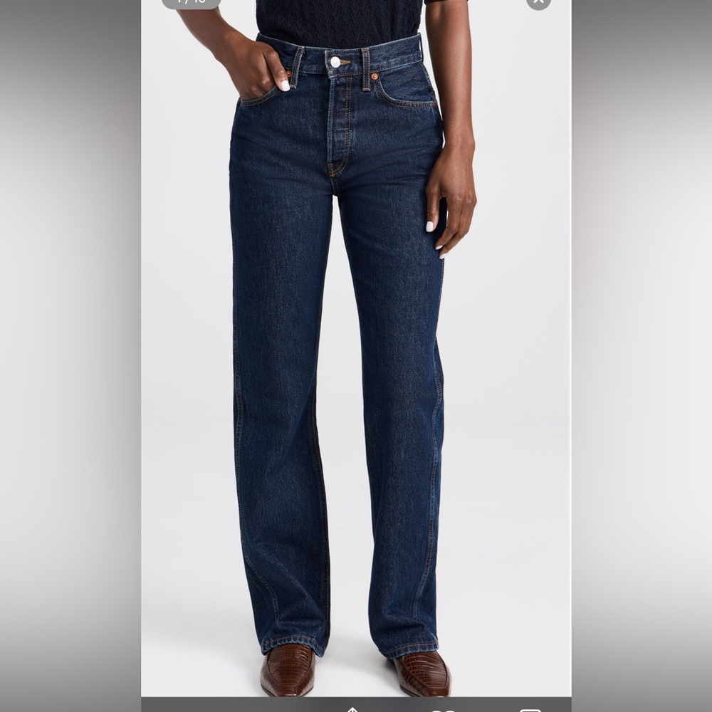 Redone 90’s High Rise Loose jeans in Noir Op sz 30. $325 original